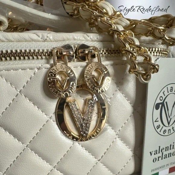 Valentino Orlandi Top Handle Quilted Leather Vanity Box Crossbody Bag NEW - Picture 5 of 8